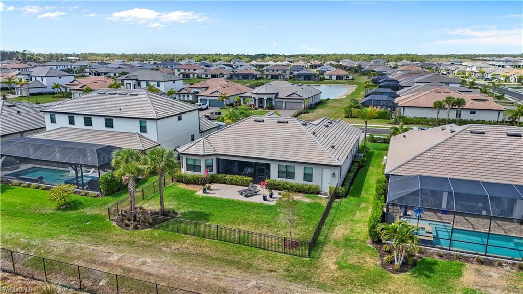 Aerial perspective of suburban area