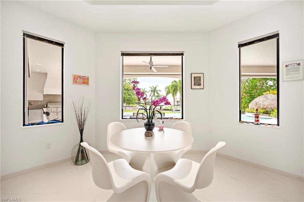 Dining area with baseboards