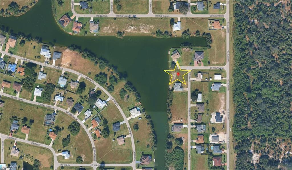 Aerial map of property and surrounding area