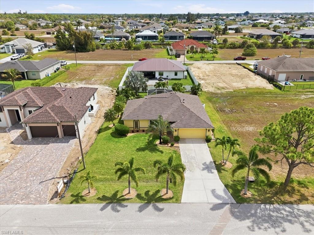 Aerial perspective of suburban area