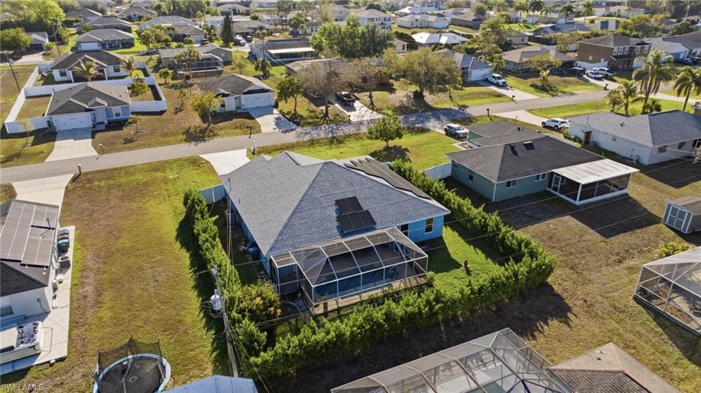 Aerial perspective of suburban area