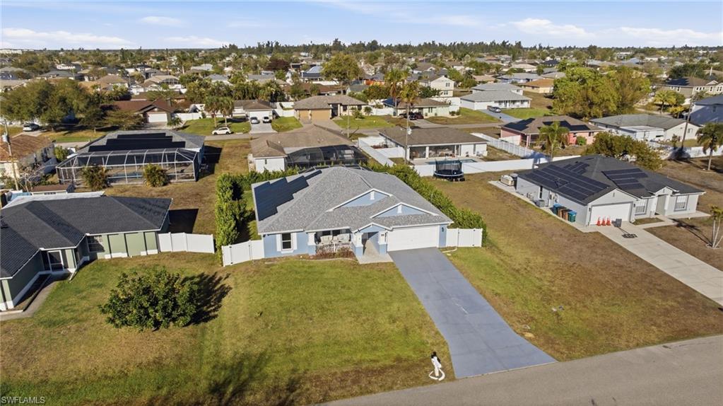 Aerial view of residential area