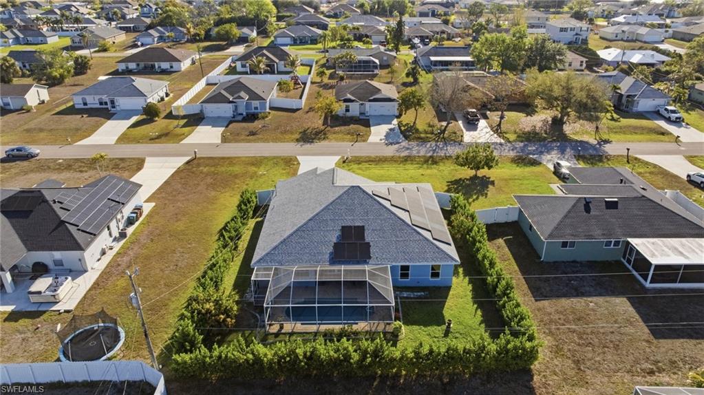 Aerial view of residential area