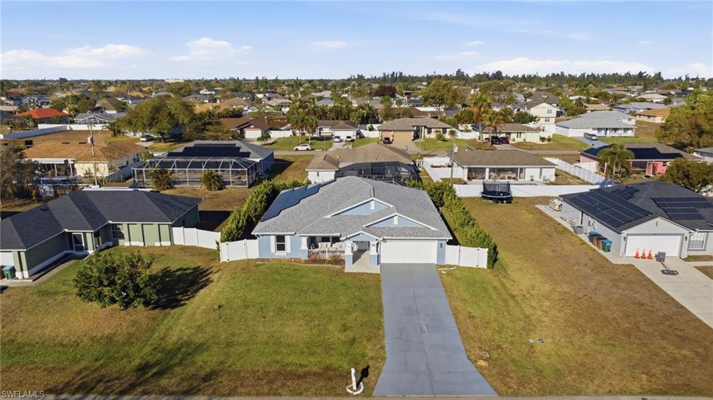 Aerial perspective of suburban area
