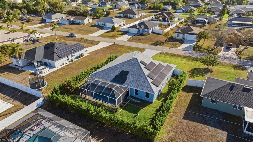 Aerial perspective of suburban area