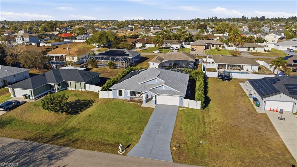 Aerial perspective of suburban area