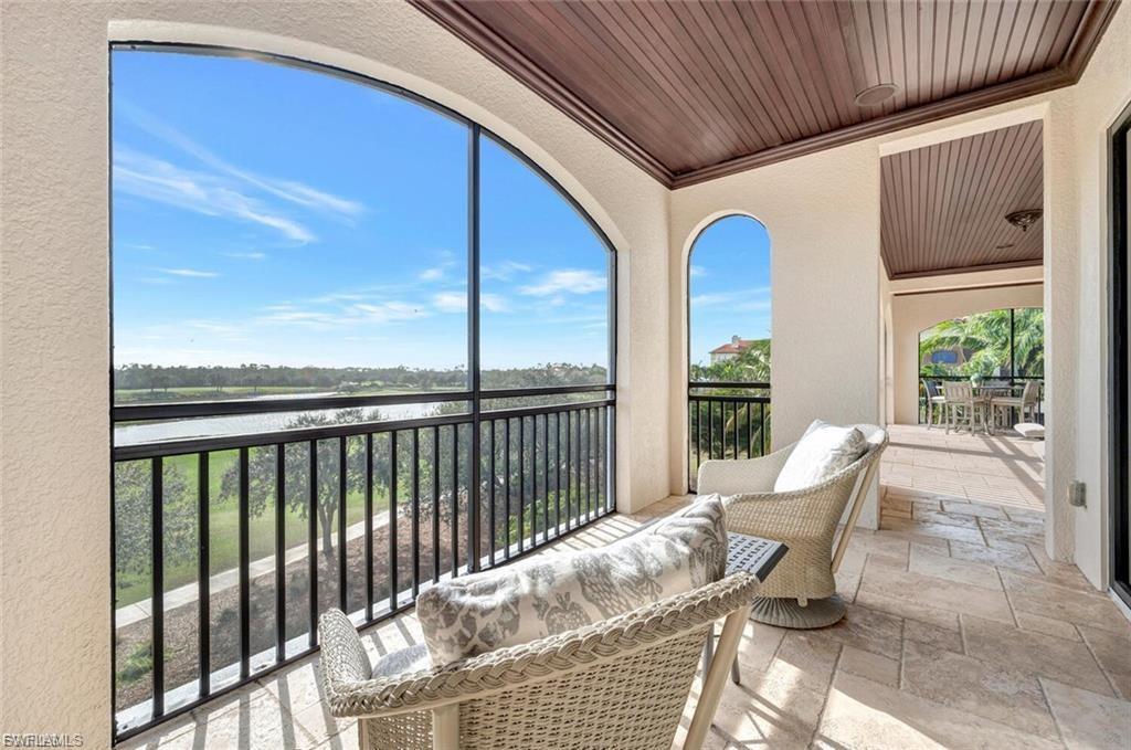 Balcony with a water view