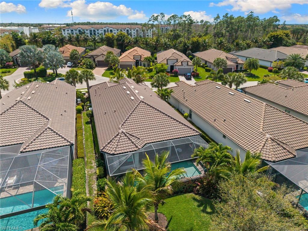 Aerial perspective of suburban area