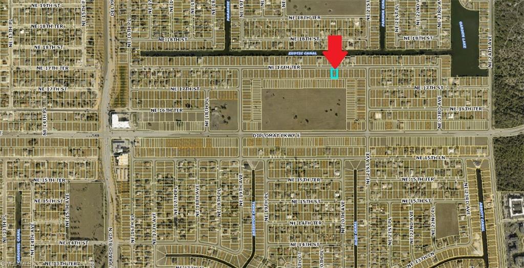 Aerial map of property and surrounding area