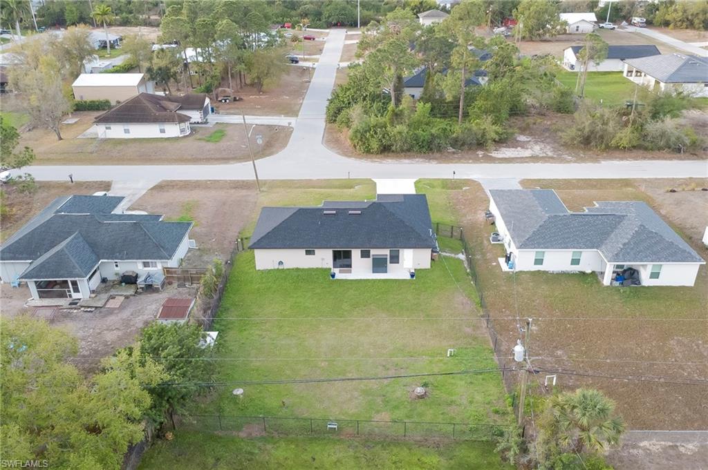 Aerial perspective of suburban area