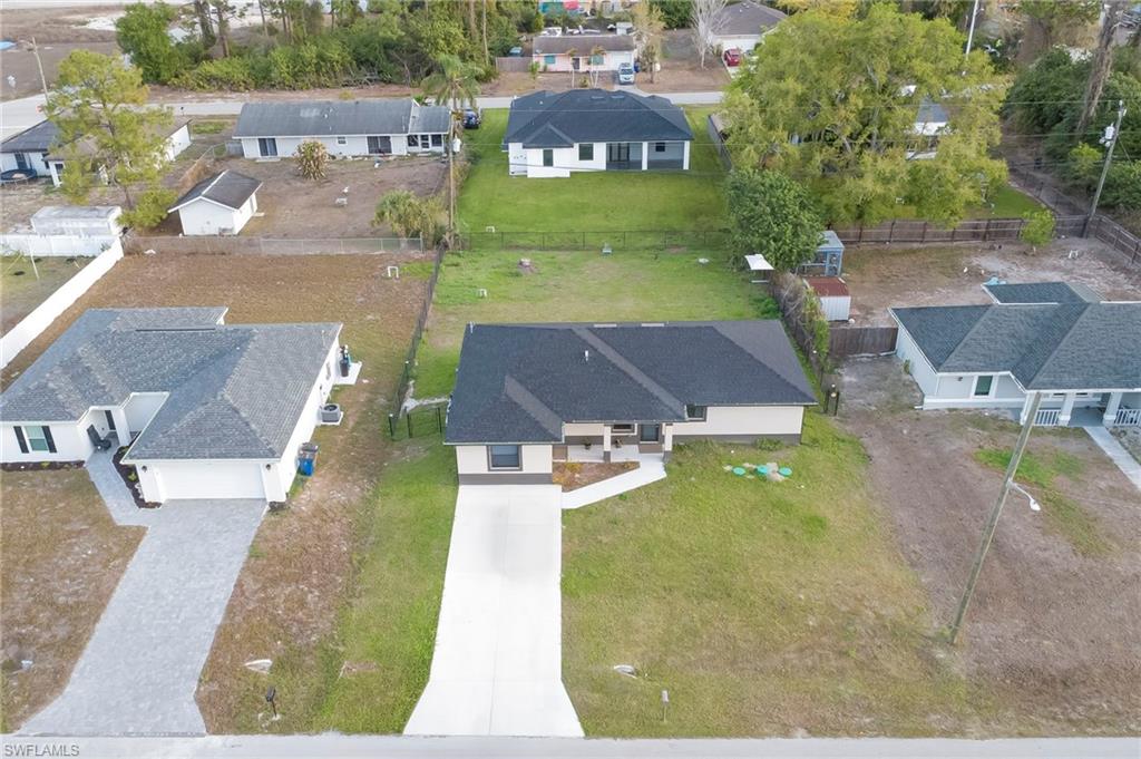 Aerial perspective of suburban area