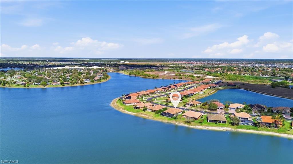 Aerial View of house on lake