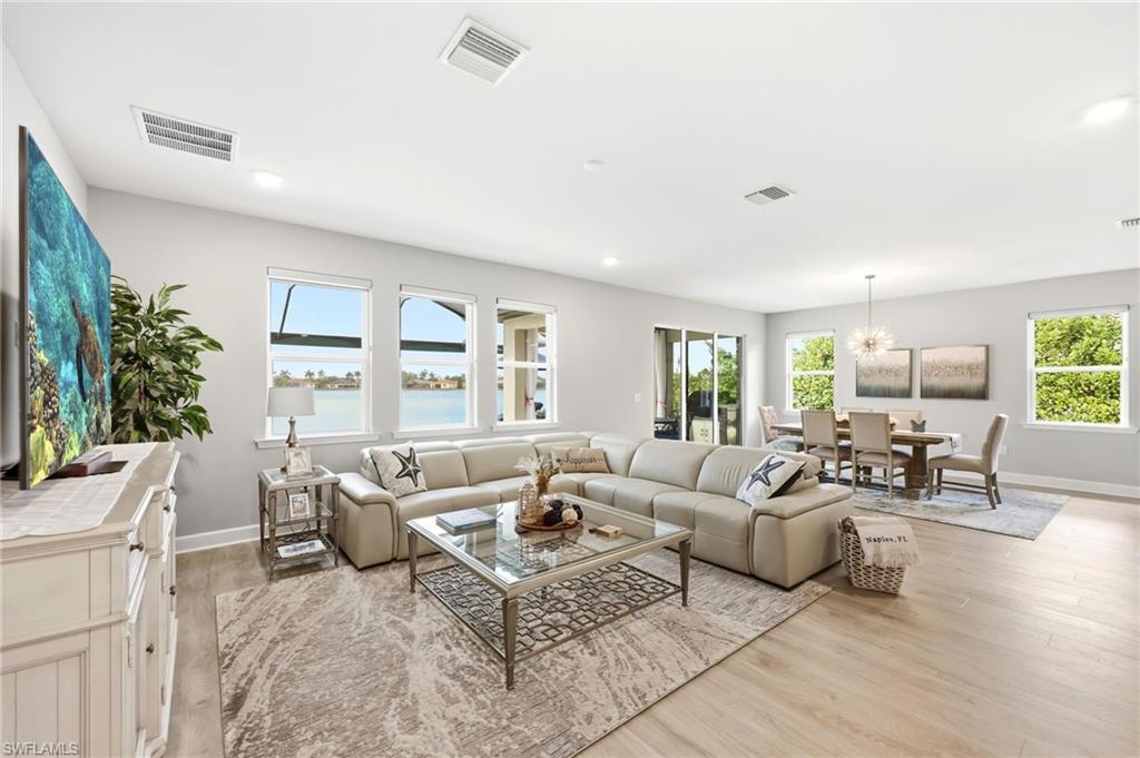 Main living area, living room & dining