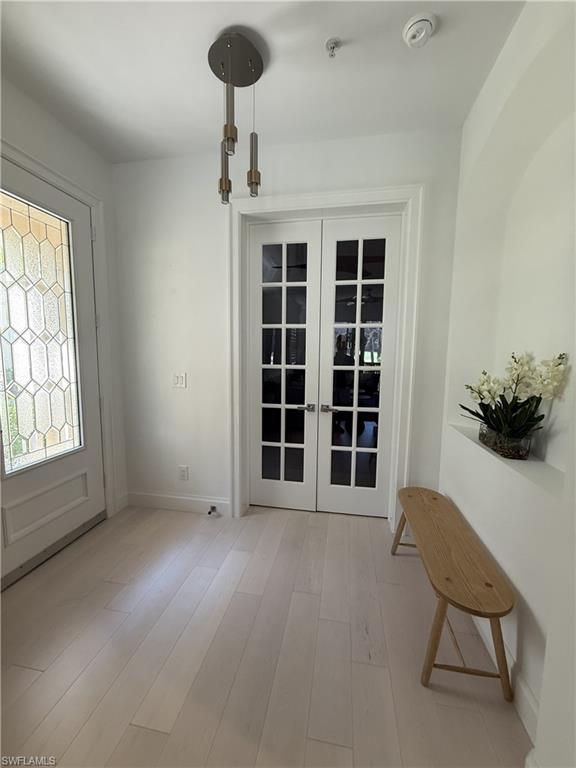 French Doors to Den and Front Entrance