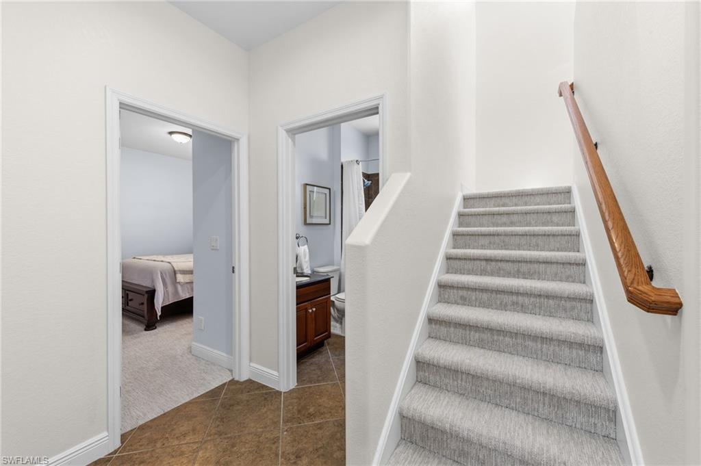 Bedroom, bath and stairs
