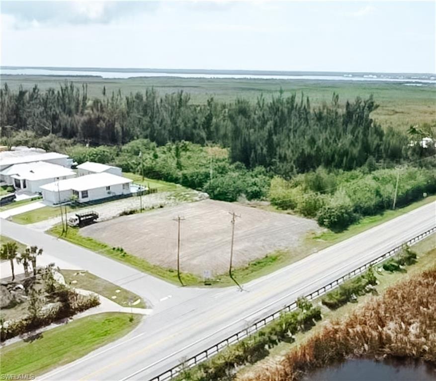 Drone / aerial view of a nearby body of water