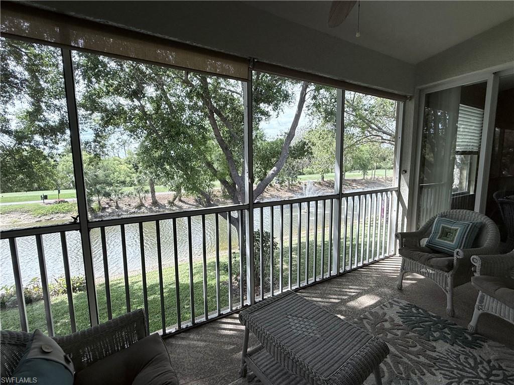 LANAI IS SCREENED with ceiling fan
