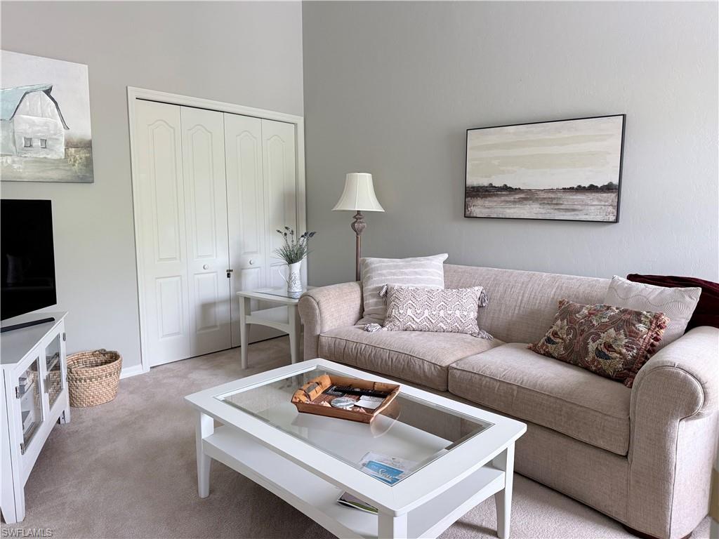 View of carpeted living area