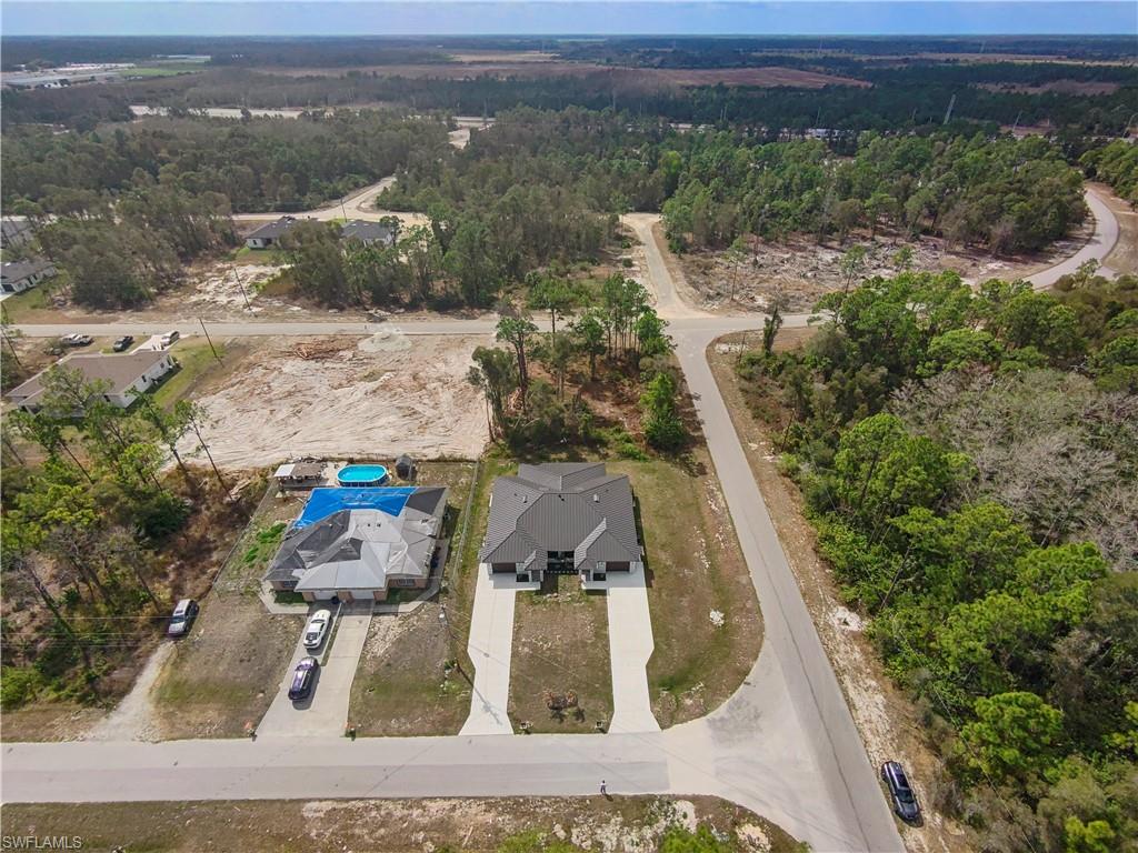 Aerial perspective of suburban area