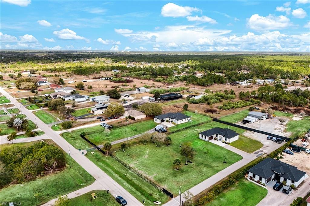Aerial perspective of suburban area