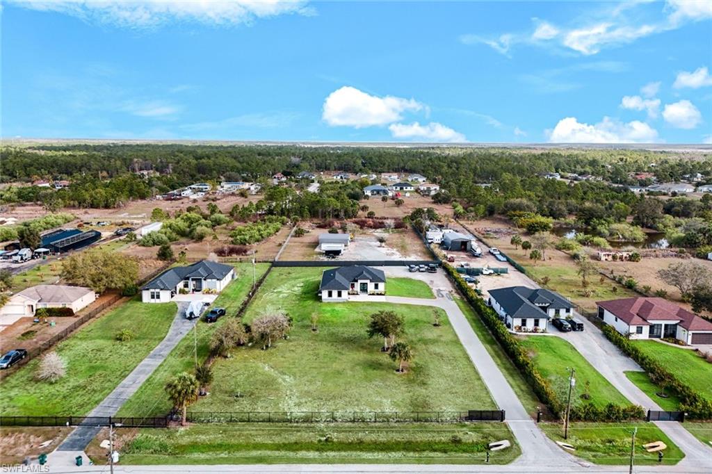 Aerial perspective of suburban area