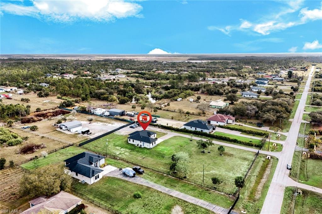 Aerial view of residential area