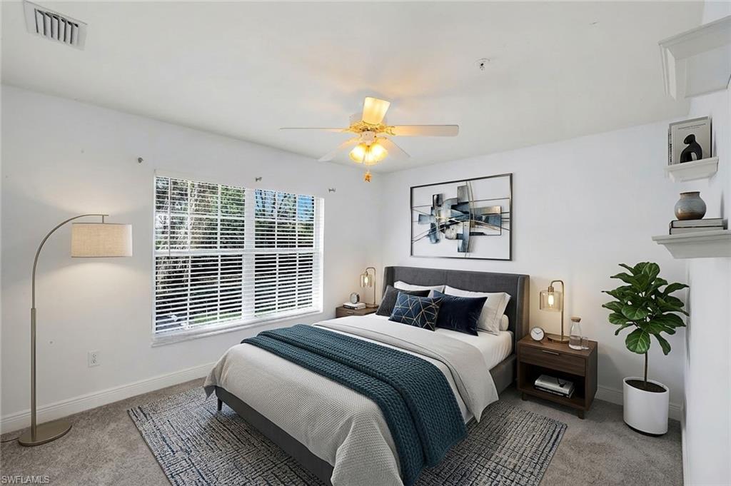 Virtually staged guest bedroom