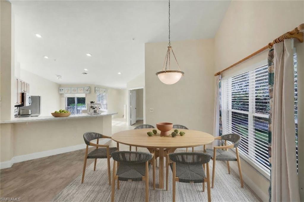Virtually staged dining area.