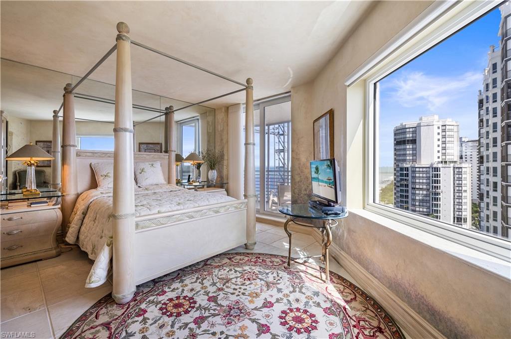 Master Bedroom with light tile patterned floors