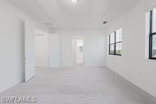 Unfurnished room with light carpet