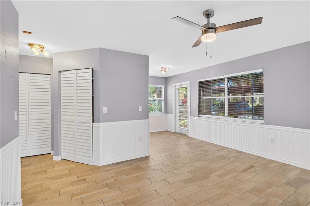 wainscoting, and wood finish floors