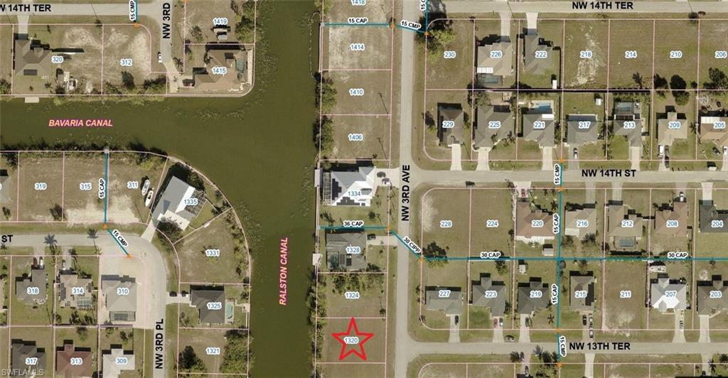 Aerial view of property's location featuring property boundaries highlighted