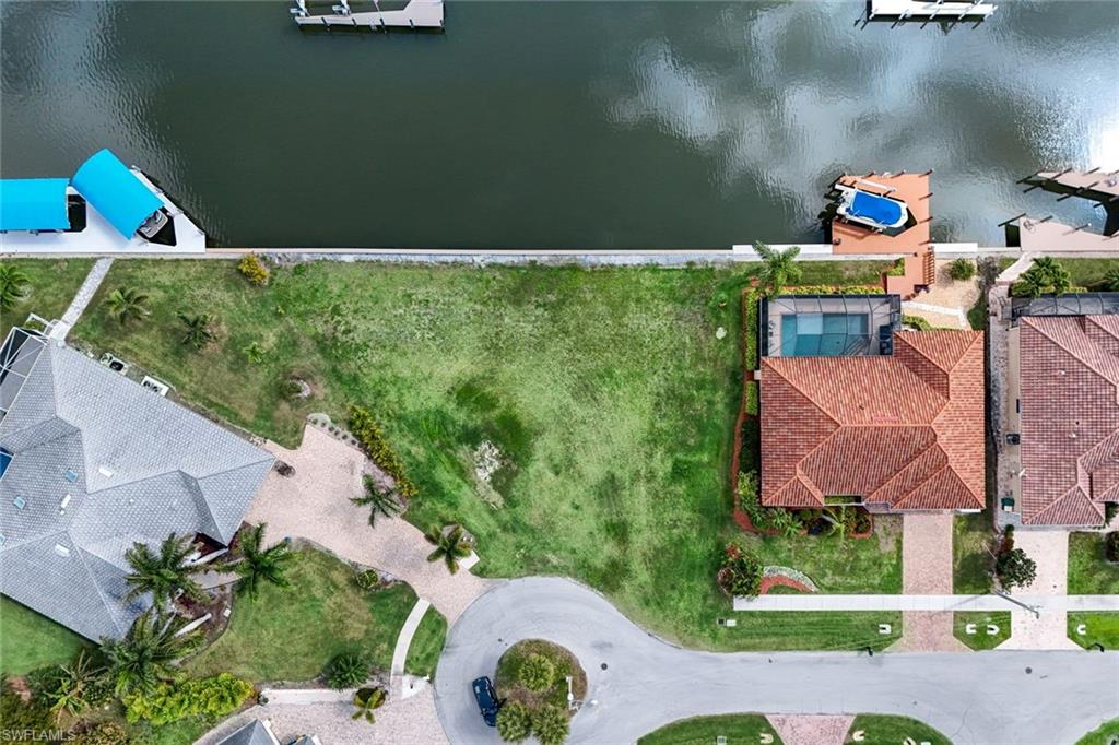 Aerial view of a large body of water
