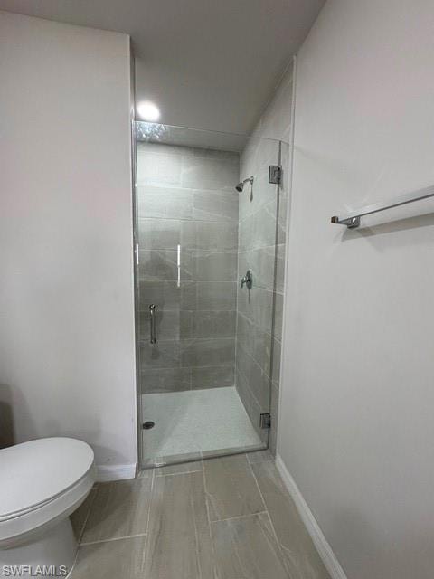 Glass door enclosed shower
