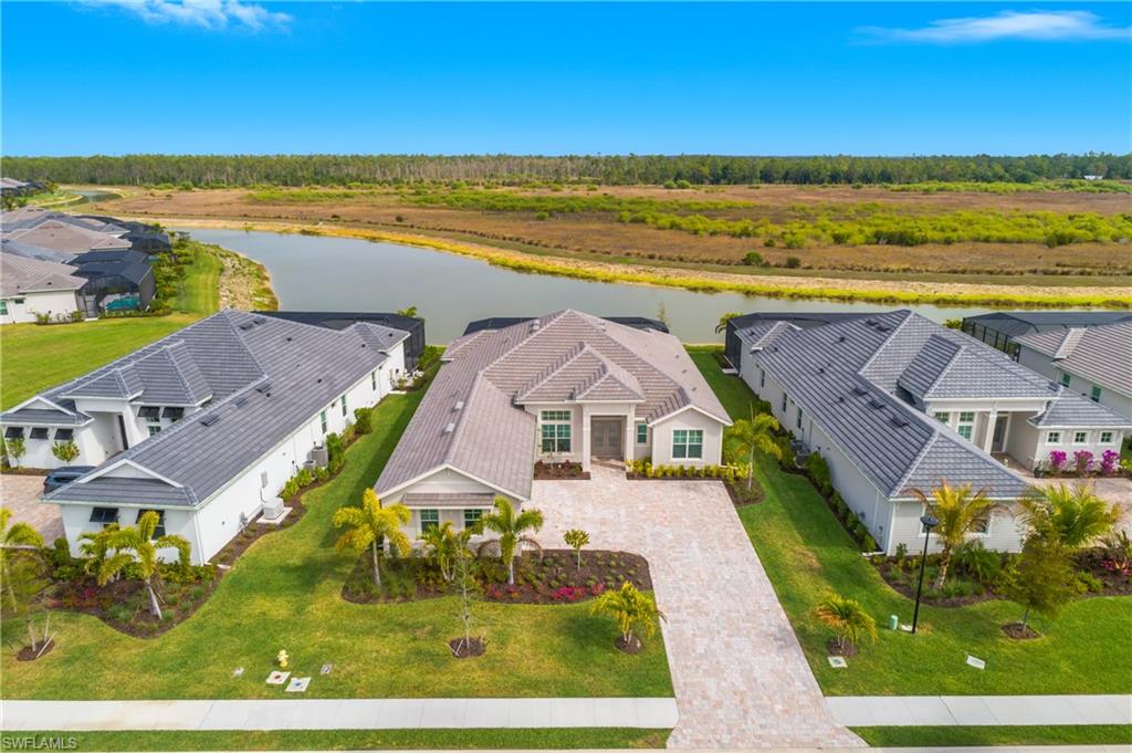 Drone / aerial view of a nearby body of water