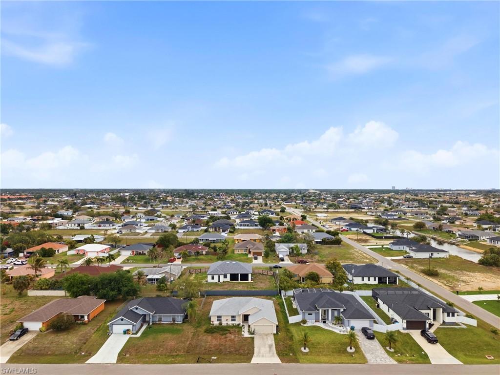 Aerial view of residential area
