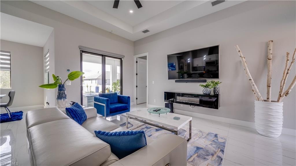Floating fireplace conveys.