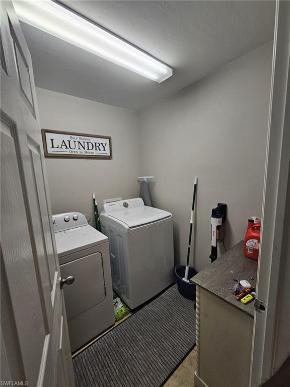 Laundry area featuring washing machine and dryer
