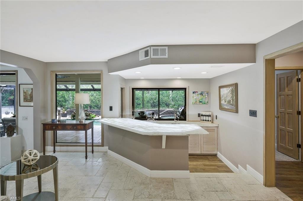 Bar area adjacent to pool and great room