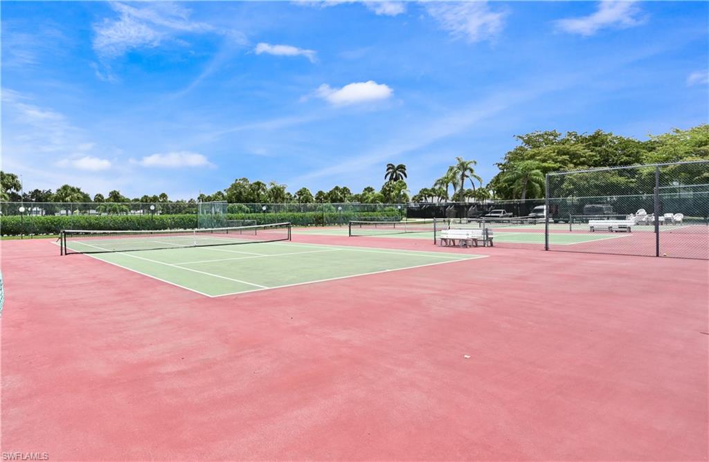 View of tennis court