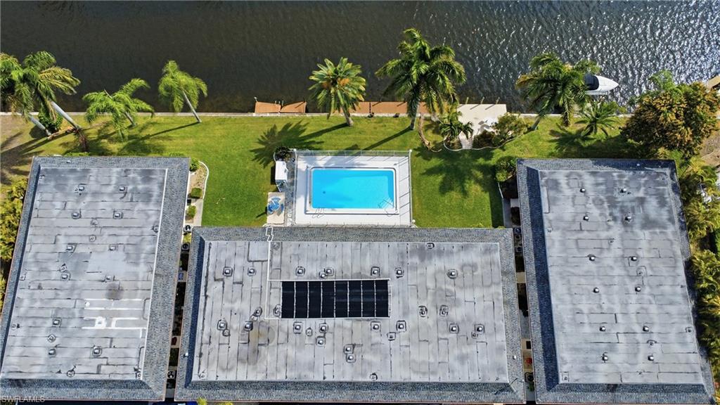 Bird's eye view of a pool