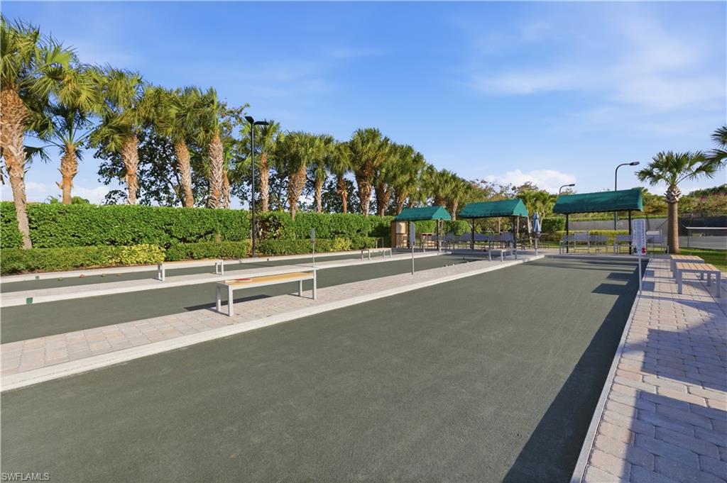 View of community featuring a bocce ball area