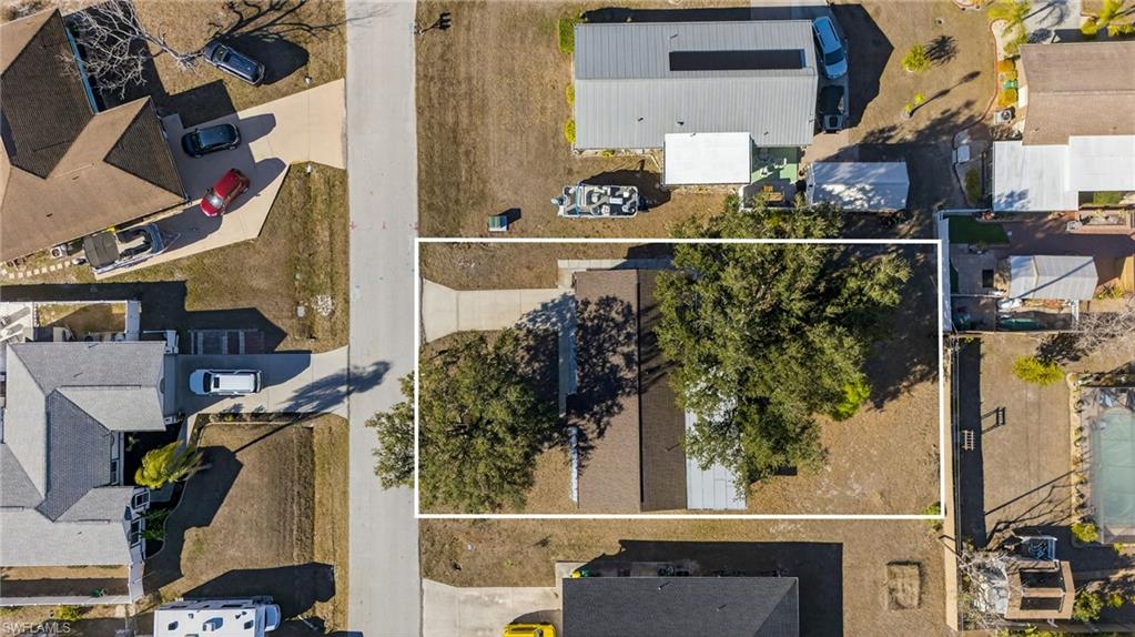 Aerial perspective of suburban area