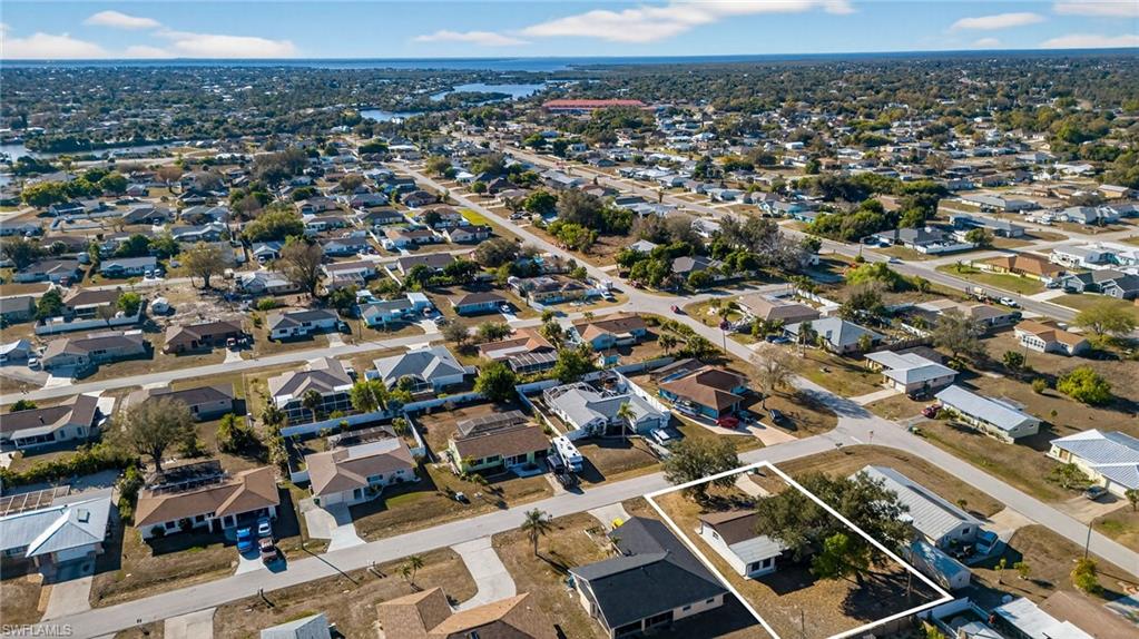 Aerial view of residential area
