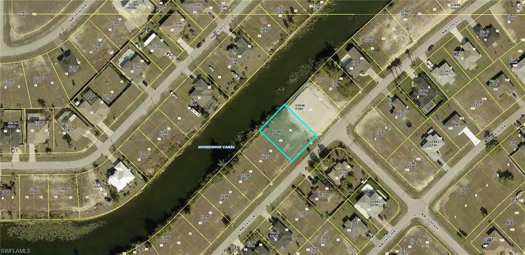 Aerial view of property's location with property boundaries highlighted