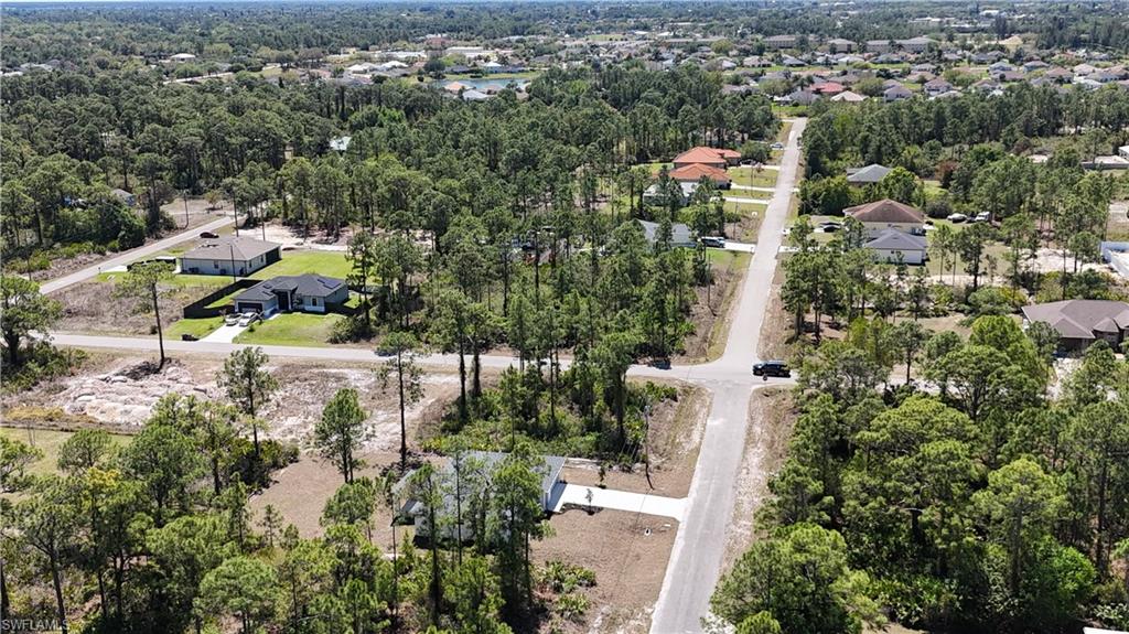 Aerial perspective of suburban area