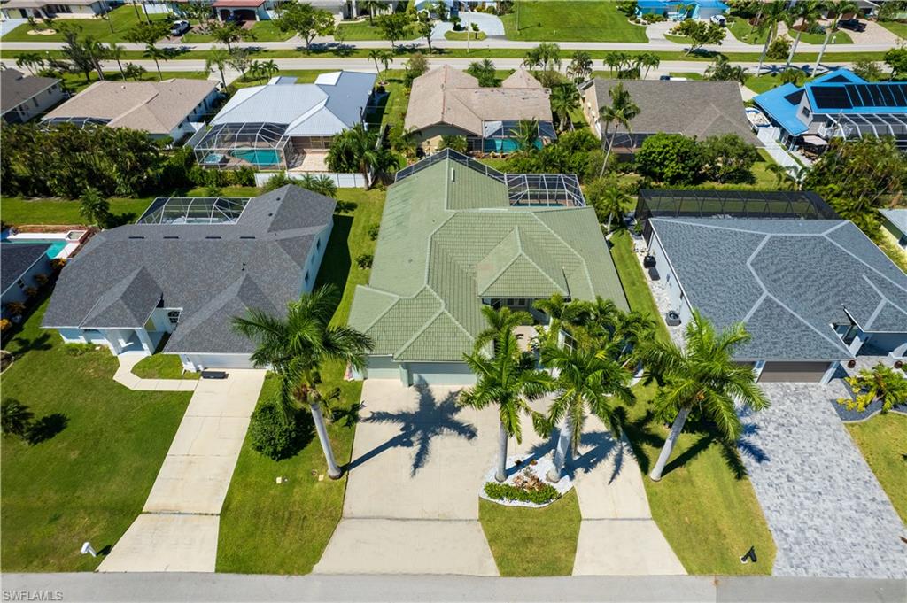 Aerial perspective of suburban area