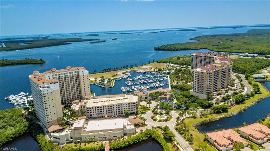 Drone / aerial view of a nearby body of water