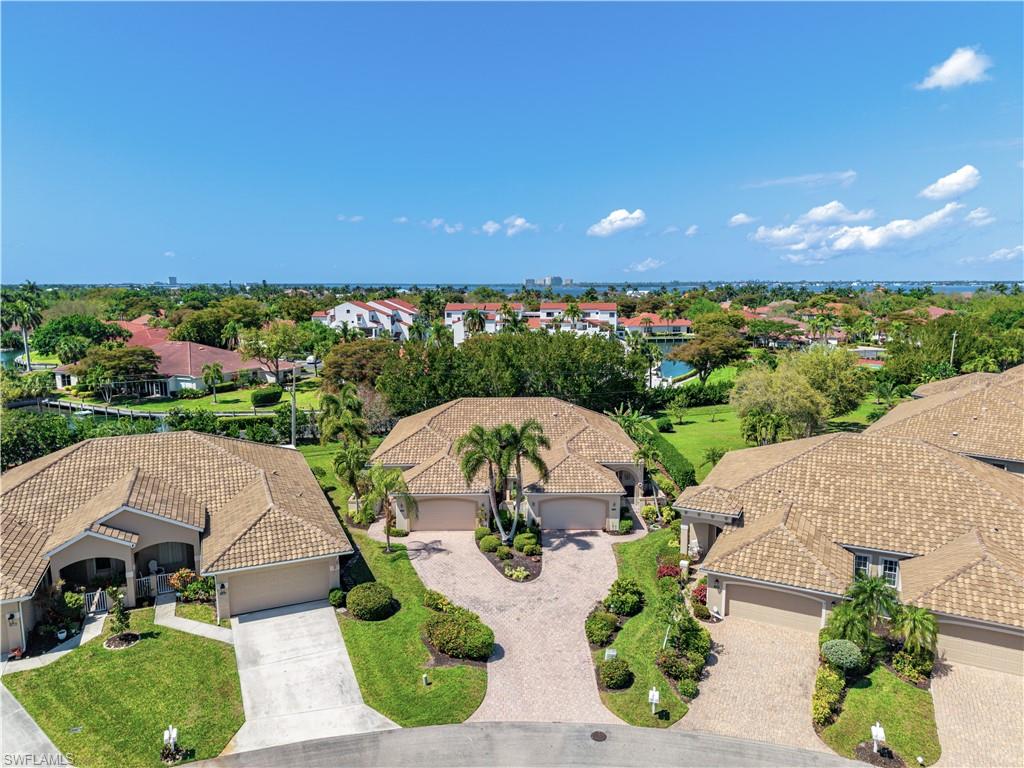 Aerial perspective of suburban area
