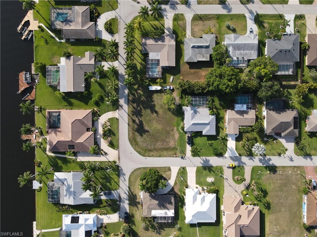 Aerial perspective of suburban area